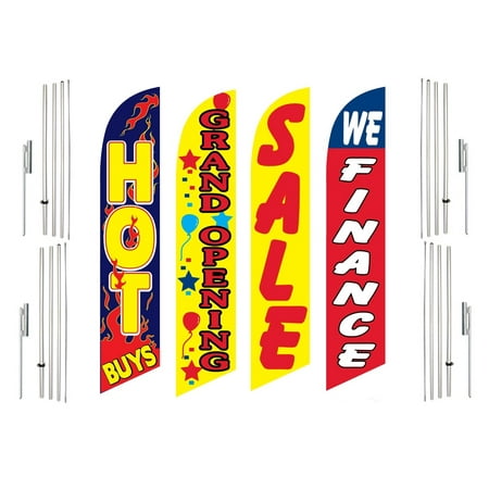 4 Swooper Flags With 4 Pole Kits Hot Buys Grand Opening Sale We Finance Swoper