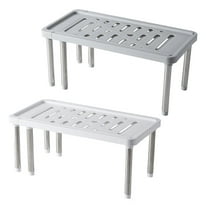 WORGEOUS  2 Pcs Shelf Clear Stackable Storage Drawers Shelving Shelves