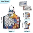 thumbnail image 3 of 5 Pcs Kitchen Set Heat Resistant Oven Mitts and Non-Slip Pot Holders with Adjustable Cooking Apron American Flag and Eagle, 3 of 6