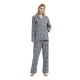 thumbnail image 1 of Conjunto de Pijamas de Franela para Mujer 100% Algodón, Ropa de Descanso para Mujer, Manga Larga, Botón, Cintura con Cordón, Ropa de Dormir Cálida, Flores de Ensueño Azul M, 1 of 6