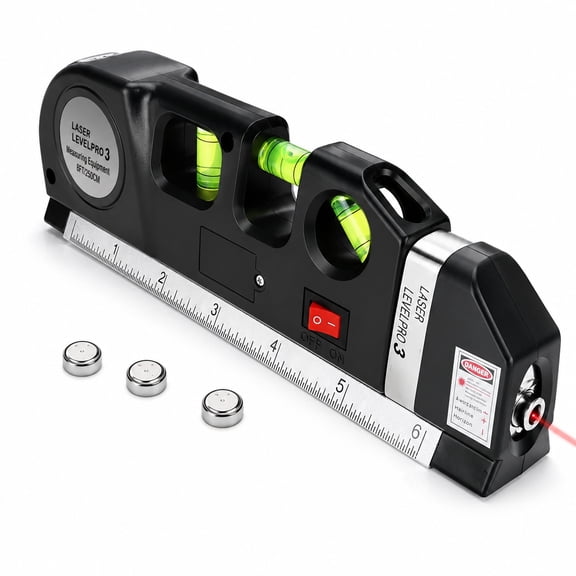 Laser Measuring Tool and Level,Multipurpose Level Kit Standard Cross Line Leveler Beam Tool with Metric Rulers 8ft/2.5M for Picture Hanging Cabinets Tile Walls Condition