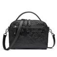 thumbnail image 4 of FEIMINA Genuine Leather Messenger Crossbody Bags For Women ,Luxury Designer Handbags,Embossed Floral Pattern Sling Satchel Shoulder Bag (Black), 4 of 13