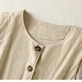 thumbnail image 5 of SAWOBUUN Women Vintage Button Down Vest Round Neck Sleeveless Casual Loose Slim Tops with Pocket, 5 of 9