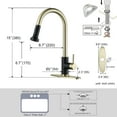 thumbnail image 7 of WOWOW Kitchen sink faucet, Black and Gold kitchen faucet with pull-down spray, 360 degree rotating sprinkler, three spraying modes, pull-down faucet, stainless steel, single handle, high arc, 7 of 7