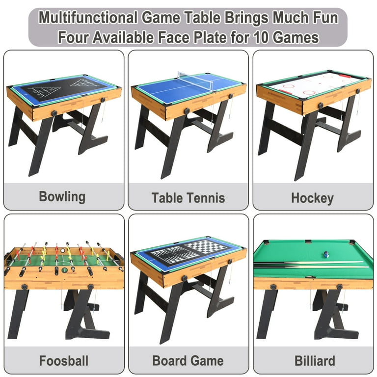 Serenelife 4 in 1 Multi-Function Game Table-Steady Pool, Hockey, Soccer  Foosball
