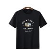 thumbnail image 1 of Camiseta gráfica Big Worms Ice Cream para hombre, negra, holgada, de manga corta, con cuello redondo, informal, para uso diario, lavable a máquina en todas las estaciones., 1 of 6