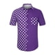 thumbnail image 1 of INSPIRE CHIC Camisa de playa de patchwork con botones y mangas cortas de lunares de verano para hombre Púrpura M, 1 of 6