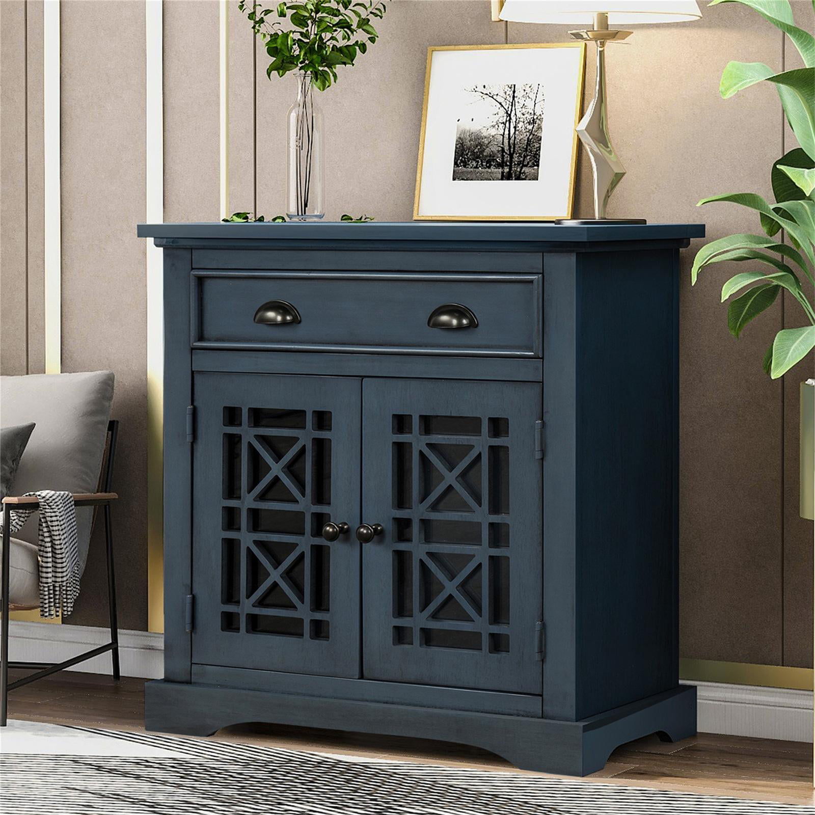 Rectangular Storage Cabinet, Console Sofa Table wih Cabinet and Big