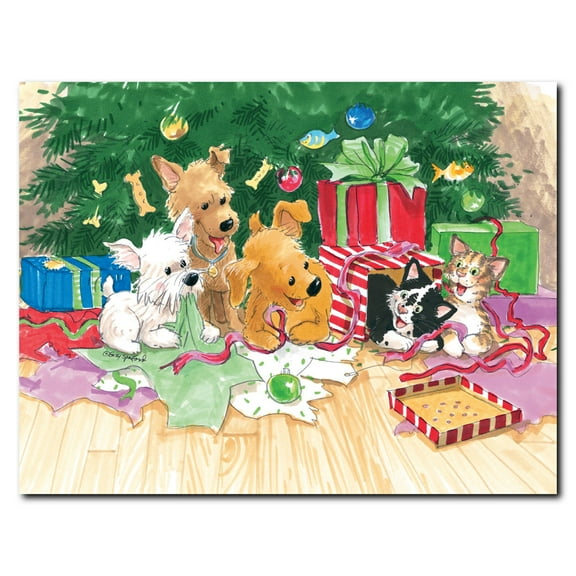 "Christmas Puppies & Kitties" Christmas Note Cards Set - 10890