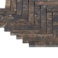 thumbnail image 4 of Modket TDH384NS Brown Emperador Dark Marble Stone Herringbone Mosaic Tile Kitchen Backsplash, 4 of 5