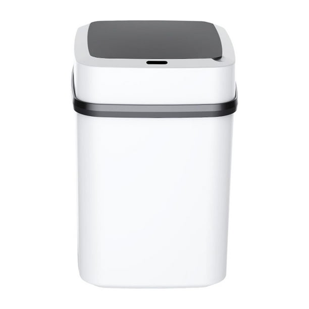 Cubo de basura inteligente sin contacto Cubo de basura Silencio Práctico Cubo de basura multipropósito con tapa para sala de estar Baño Sala de juegos Botón de inducción 15L Sunnimix Cesto de basura