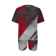 thumbnail image 4 of Mikilon Ensemble Élégant pour Femmes 2 Pcs Mode Col Rond Blouse Manches Courtes Hauts Shorts Ensemble Décontracté Rouge-B 2TG, 4 of 5