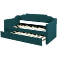 thumbnail image 4 of Churanty Contemporar Plywood Extra Storage Twin Daybed with Trundle Green, 4 of 10