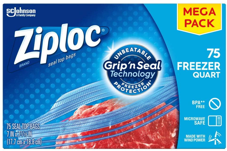 quart size ziploc freezer bolsas