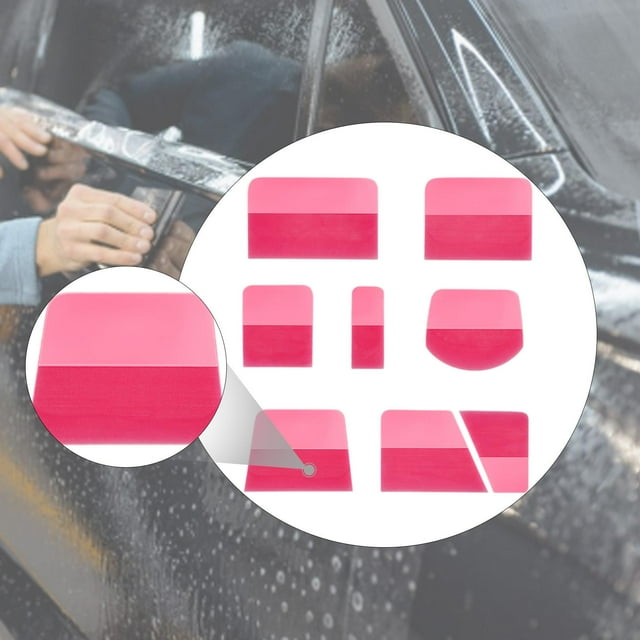 8 espátulas PPF para vinilo, fáciles de usar, ligeras y de TPU. Rosa
