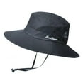 thumbnail image 4 of Fgnfyis Upf Adjustable Sun Hats for Women and Men Outdoor Camping Sports Lightweight Wide Brim Summer Hat with Ponytail Hole Black, 4 of 5