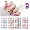 thumbnail image 1 of 96 piezas de uñas postizas para niños, 4 cajas de uñas para niños, lindo kit de uñas postizas para niñas con temática de gato, uñas postizas y accesorios, 1 of 5