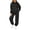 Black, variant on Womens Polka Dot 2 Piece Sets Long Sleeve Hooded Tops & Slim Jogger Pants, L