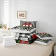thumbnail image 6 of Manfei Cute Xmas Gnome Twin Bedding Sets 7pcs, Merry Christmas Bedding Comforter Set for Kids, Black White Buffalo Plaid Sheet Sets, Ultra Soft Home Decor, 6 of 8
