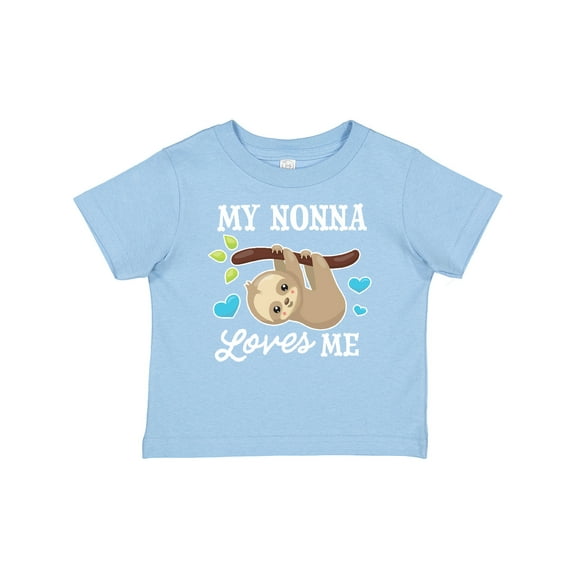 Inktastic My Nonna Loves Me with Sloth and Hearts Boys or Girls Baby T-Shirt