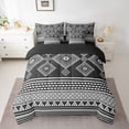 thumbnail image 2 of jejeloiu Rustic Western Aztec 7-Piece Twin Bedding Sets,Retro Bohemian Print Bedding Comforter Set,Gray Rhombus Triangle Sheet Sets For Men Women,Microfiber Bedroom Decor Reversible, 2 of 8