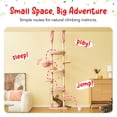 thumbnail image 4 of Furcato 92.1"-101.6" Adjustable Height Cat Tree, Floor to Ceiling Cat Tower, 7 Tiers Cat Climbing Tree with Hammock, Pink, 4 of 9
