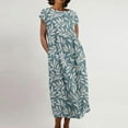 thumbnail image 1 of Fankiway Robe pour les Femmes, 2023 Été Coton Lin Boho Casual Mode Robe Sans Manches Vacances Porter Sundresses pour les Femmes Robes Sans Manches pour les Femmes Grande Taille, 1 of 5