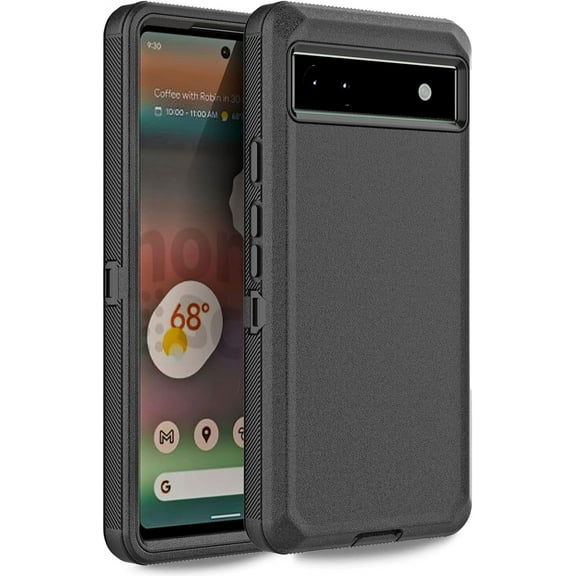 Entronix Shockproof Back Cover Cell Phone Case for Google Pixel 6, Black