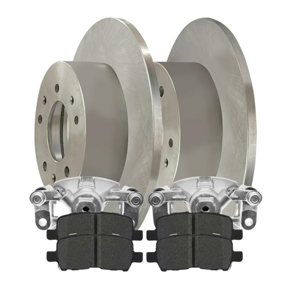 AutoShack Rear Brake Rotors Ceramic Brake Pads Calipers | Replacement for 2010 Chevrolet Impala 3.5L 3.9L V6 FWD | 8-PC Brake Kit