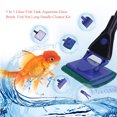 thumbnail image 2 of Clearance Sale Practical 5 In 1 Glass Fish Tank Aquarium Glass Brush Fish Net Long Handle Cleaner Gravel Rake Algae Scraper Cleaning Tool,SOOSI, 2 of 7