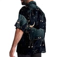 thumbnail image 3 of Taurus Constellation Men's Short Sleeve Button Down Beach Shirts, Casual Printed Summer Unisex Tops, 3 of 6