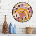 thumbnail image 3 of Yayeee Wall Clock Battery Operated 9.5" Silent Quartz Non-Ticking for Living Room Decor, Purple Retro Rainbow, 3 of 8