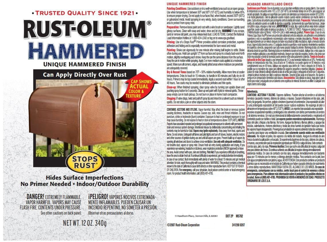 Gold, Rust-Oleum Stops Rust Hammered Paint-7210502, Quart