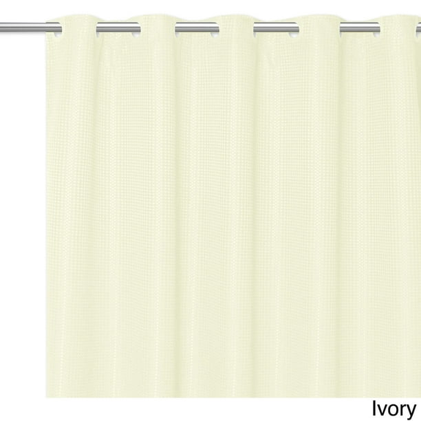Waffle Weave Fabric Shower Curtain, Ez On Shower Curtain