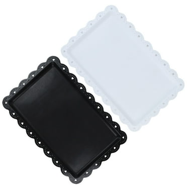 2pcs Serving Platter Dishes Rectangular Serving Trays for Dessert Cake Appetizers Meat Sushi, Porcelain Serving Dishes for Dinner Party