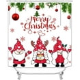 thumbnail image 2 of 4PCS Christmas Shower Curtain Set, Waterproof Fabric Green Shower Curtain, Non-Slip Bath Mat Bathroom Rugs, Cute Gingerbread Man Xmas Tree Snowflake Candy Cane New Year Holiday Bathroom Decor, 2 of 7