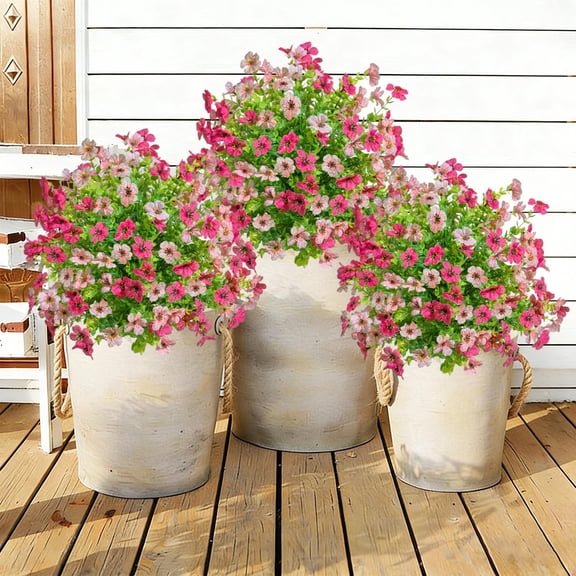 MMJ Artificial Plants Violet Eucalyptus Ground Stake 22.05in Tall Faux Greenery Outdoor Patio Garden Yard Pathway Floral Decor