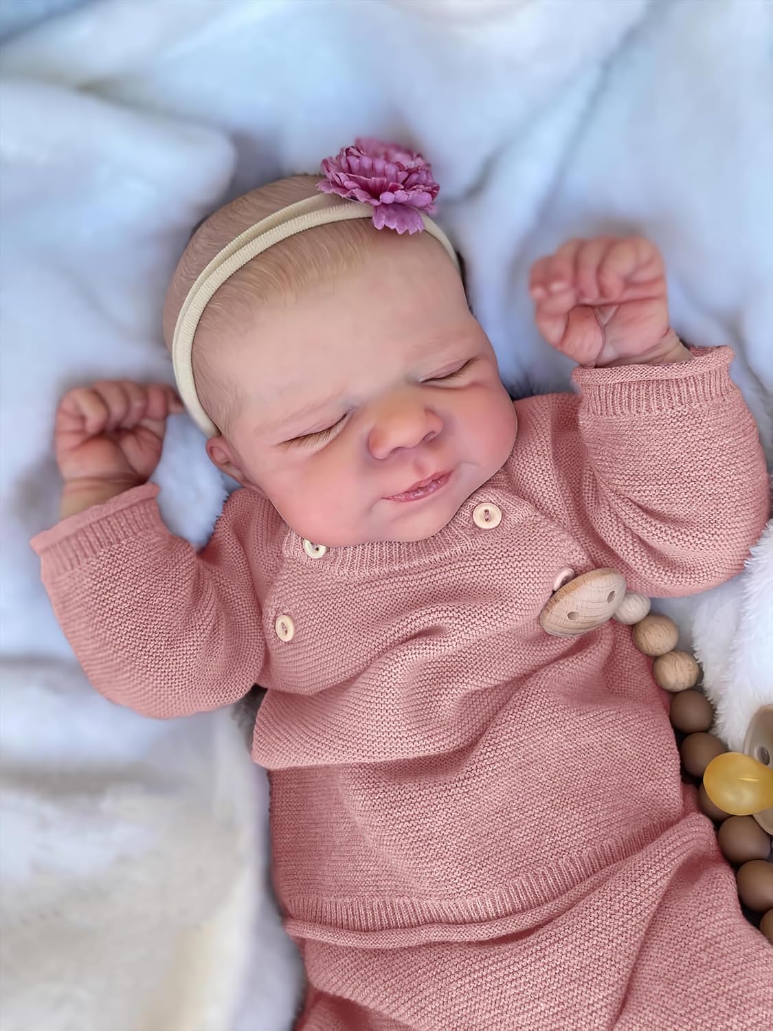 19 Inch Realistic Baby Doll Sleeping Lifelike Cuddly Cloth Body Gift Set Reborn Baby Dolls Newborn Girl Doll That Look Real and Feel Real
