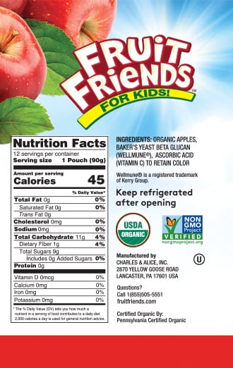 (12 Pack) Spiderman Organic Applesauce Fruit Pouch, 3.2 oz