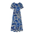 thumbnail image 3 of IROINNID Summer Dresses for Women Wedding Guest Maxi Dresses for Women , Round Neck and Short Sleeve Printed Flowy Casual Vacation Dresses, 3 of 3