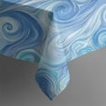 thumbnail image 5 of Blue White Tie Dye Swirl Pattern Square Tablecloth,Waterproof Square Table Cover,Wipeable Spillproof Washable Table Cover for Home Kitchen Party Decor 60"x60"(152x152cm), 5 of 6