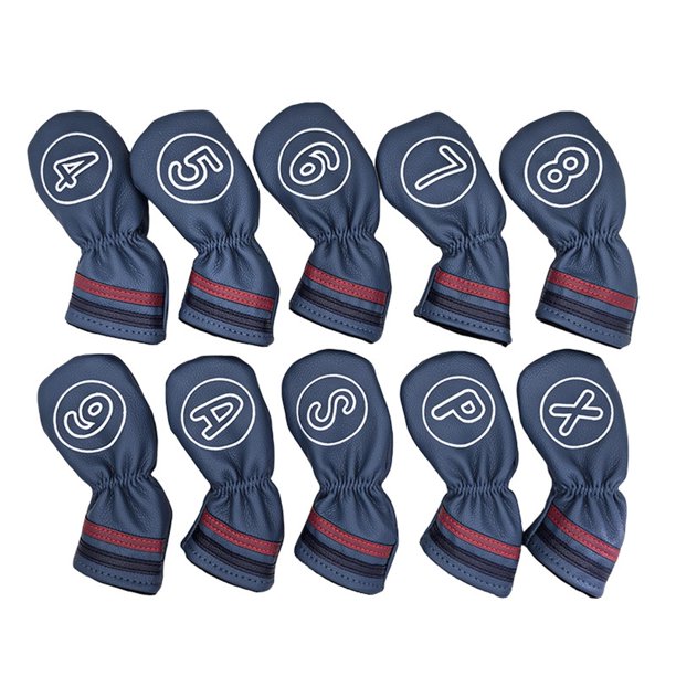 Paquete de 10 fundas para palos de golf, fundas impermeables para wedges de golf y fundas para hierros de golf. Azul