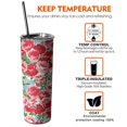 thumbnail image 6 of 20oz Pioneer Flower Skinny Tumblers Stainless Steel Tumbler with Lid and Straw,Vacuum Insulated Double Wall Travel Tumbler Cups with Cleaning Brush for Coffee,Tea, 6 of 6