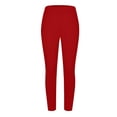thumbnail image 3 of GJSYRH Women High Waist Workout Leggings with Pockets Comfortable Stretchy Athletic Running Yoga Pants for Women Red XXL, 3 of 4