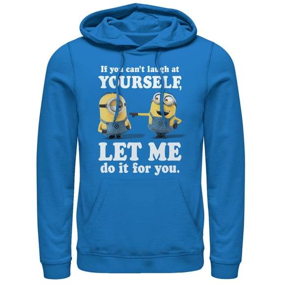Men's Despicable Me Minion Laugh At You Pull Over Hoodie Royal Blue Small