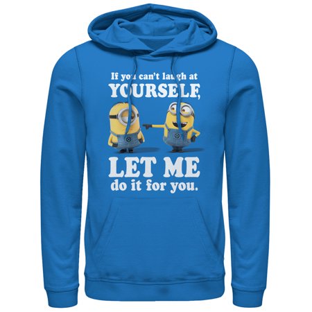 Men's Despicable Me Minion Laugh At You Pull Over Hoodie Royal Blue Small