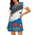 thumbnail image 1 of Fotbe Shark With Sunglasses and Lobste Bata de Dormir para Mujer con Estampado, Camisón de Algodón de Manga Corta, Ropa de Dormir Casual, 1 of 6