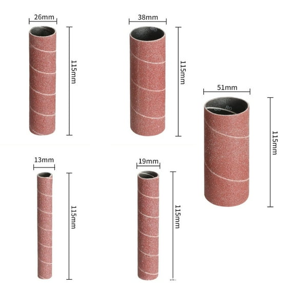 5Pc Sanding Drum Sleeves Sanding Paper Drum Polishing Tools 80/150/240 Grit 80Mesh