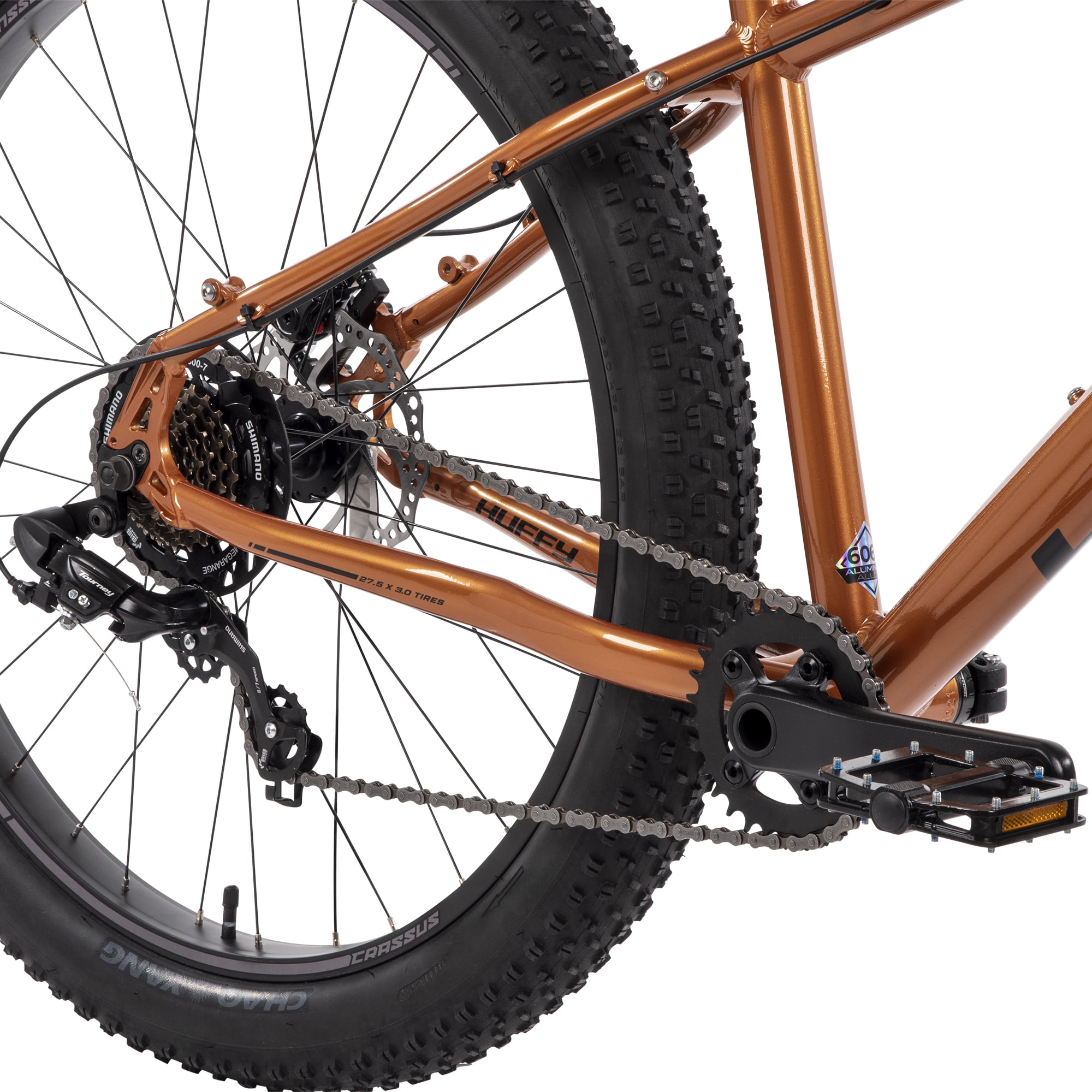 Huffy Crassus 27.5 inch Mid Fat Tire 7 Speed Mountain Bike for Men