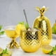 thumbnail image 5 of Paquete de 4 Vasos para Bebidas de PiñA, Vaso de PiñA Dorado de 450 Ml con Pajita Estirada, Vasos para Fiesta de Luau Hawaiano, 5 of 5